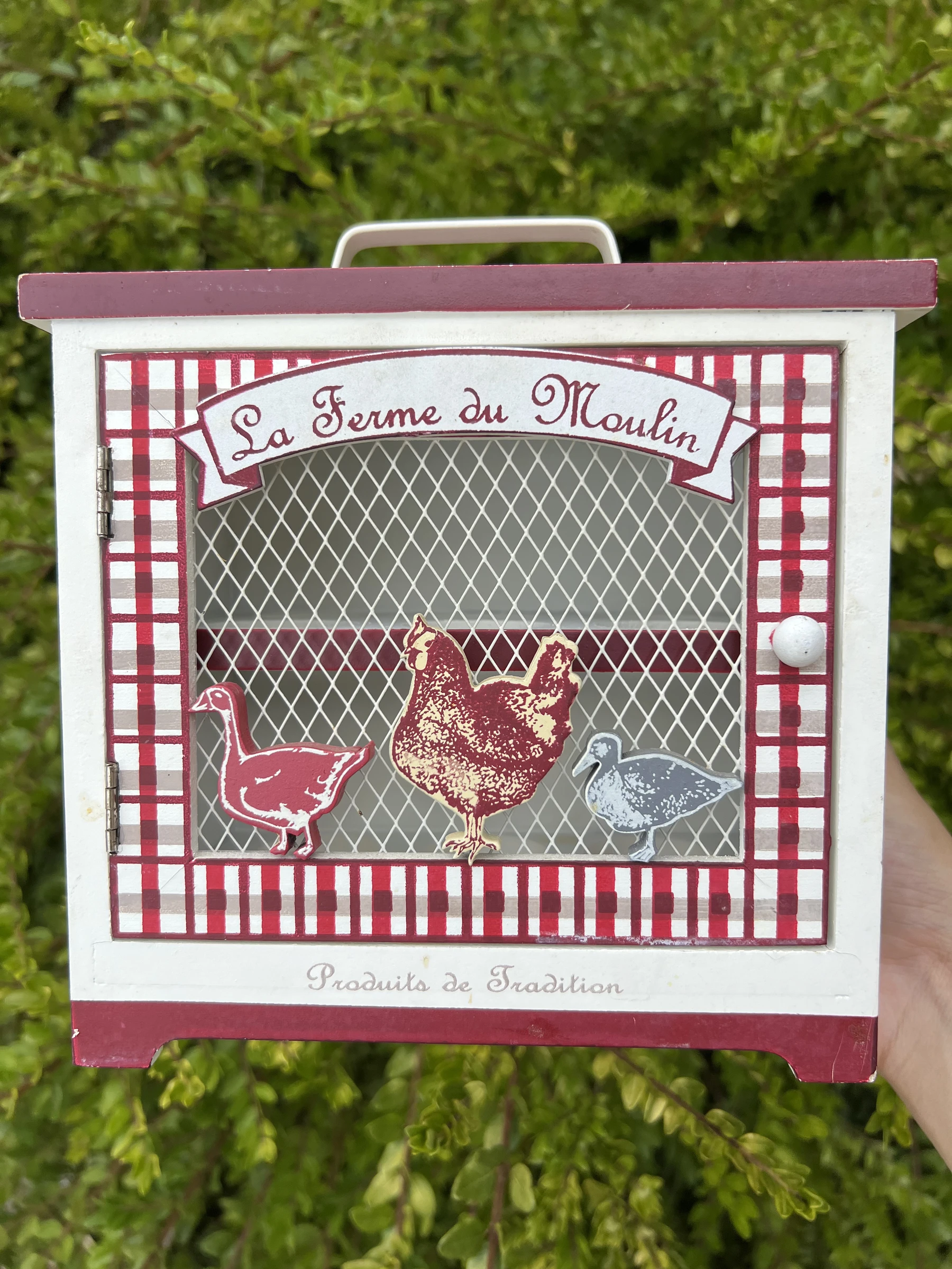 🥚 Houten eierdoos La Ferme du Moulin vintage landhuisdecoratie met magneetsluiting – photo 2